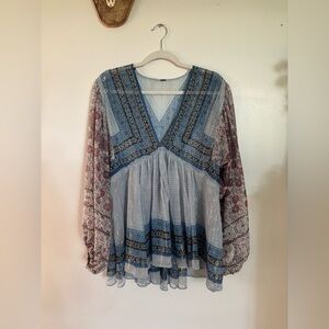 Free People sheer Boho Blouse